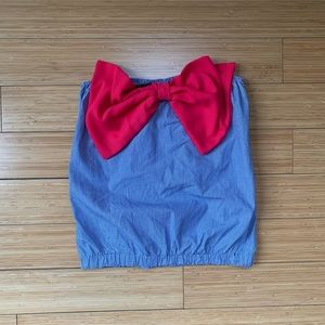 Miin Strapless Top with Bow Detail